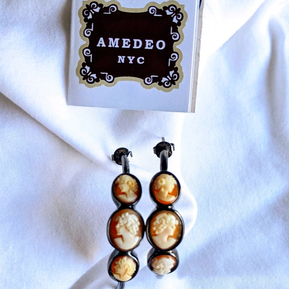 Amedeo NYC Cameo Earrings